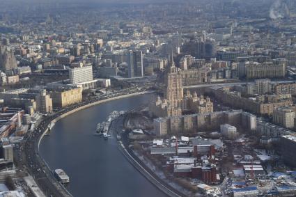 Москва.  Вид на город с 90-го этажа башни  `Федерация`Москва-Сити.