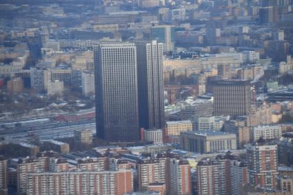 Москва.  Вид на город с 90-го этажа башни  `Федерация`Москва-Сити.