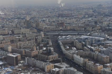 Москва.  Вид на город с 90-го этажа башни  `Федерация`Москва-Сити.