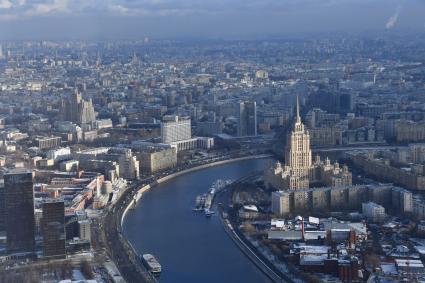 Москва.  Вид на город с 90-го этажа башни  `Федерация`Москва-Сити.