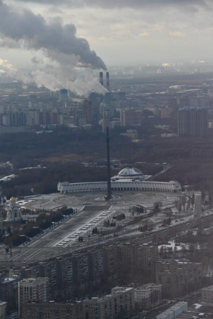 Москва.  Вид на город с 90-го этажа башни  `Федерация`Москва-Сити.