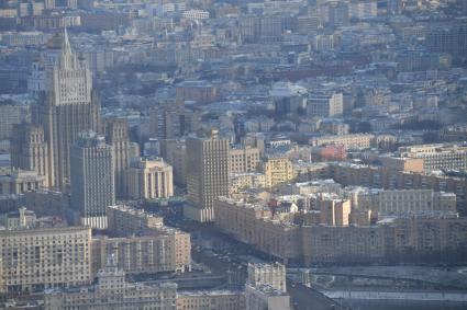 Москва.  Вид на город с 90-го этажа башни  `Федерация`Москва-Сити.