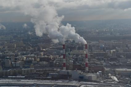 Москва.  Вид на город с 90-го этажа башни  `Федерация`Москва-Сити.