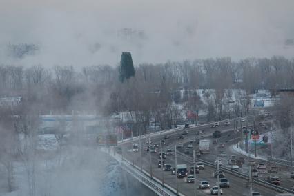 Красноярск. Туман над Енисеем.