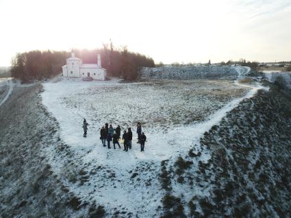 Псковская область, Изборск. Никольская церковь на Труворовском городище.