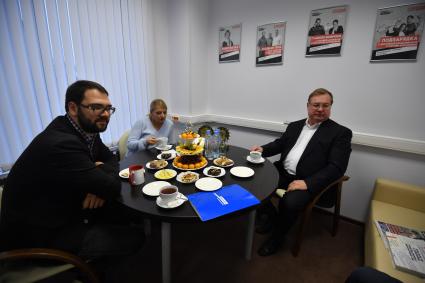 Москва. Политический  деятель Сергей Степашин  на радио `Комсомольская правда`.