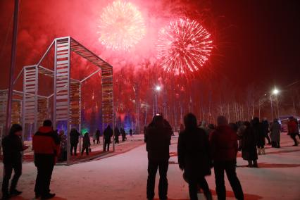 Красноярск. Новогодний салют .