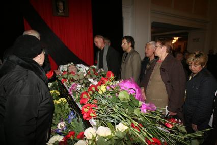 Москва.  Церемония прощания с артистом  Владимиром Сошальским в Центральном Академическом театре Российской армии.