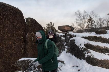 Красноярский край. Природный заповедник `Столбы`, расположенный на северо-западных отрогах Восточных  Саян.