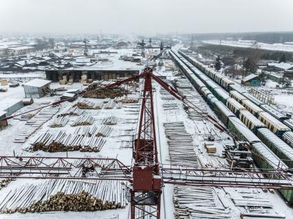 Красноярский край. Китайская лесопилка в Канске.