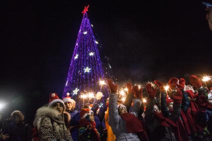 Пермь. Новогодняя иллюминация  в городе.