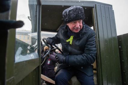 Санкт-Петербург. Временно исполняющий обязанности губернатора Санкт-Петербурга Александр Беглов на Дворцовой площади после военного парада в часть 75-й годовщины полного освобождения Ленинграда от фашистской блокады.