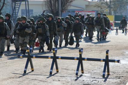 Крым, Перевальное. Военнослужащие бригады береговой охраны ЧФ.