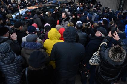 Москва. Церемония прощания  с народным артистом СССР Владимиром Этушем в театре имени Евгения Вахтангова.