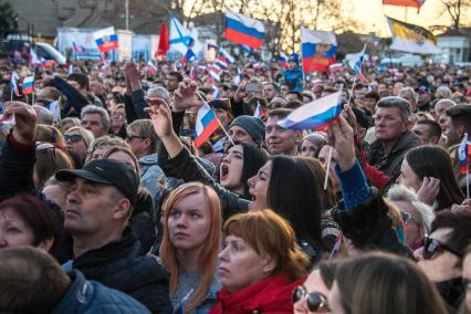 Крым, Севастополь. Во время концерта в честь пятилетия воссоединения Крыма с Россией.