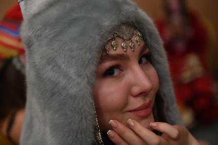 Москва. Участницы конкурса `Мисс Россия - 2019`перед началом репетиции.