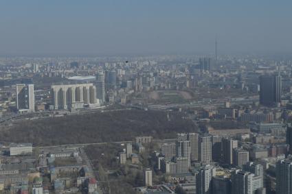 Москва. Вид на город со смотровой площадки  в башне Федерация.