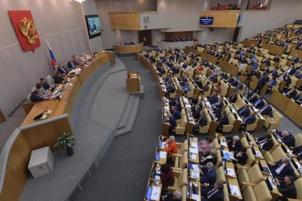 Москва.   Во время  пленарного заседания Государственной думы РФ.