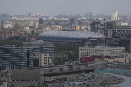 Москва. Панорама города с крыши стадиона ЦСКА - `Арена ЦСКА`.