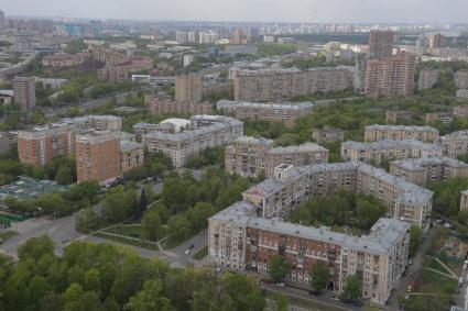 Москва. Панорама города с крыши стадиона ЦСКА - `Арена ЦСКА`.