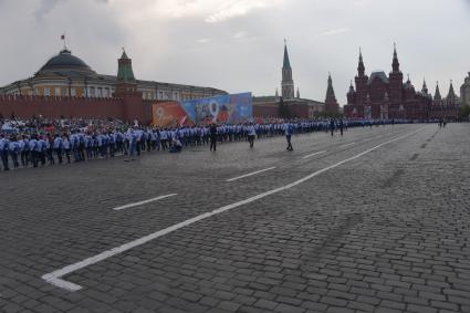 Москва.  На Красной площади  после военного парада, посвященного 74-й годовщине Победы в Великой Отечественной войне.