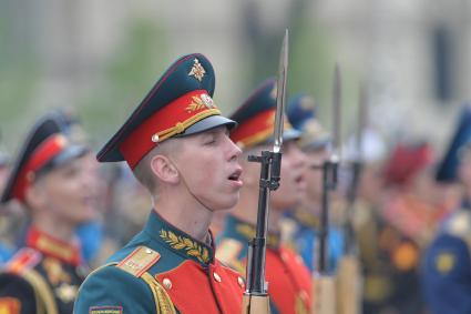 Москва.   На Красной площади во время военного парада, посвященного 74-й годовщине Победы в Великой Отечественной войне.