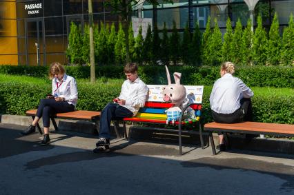 Санкт-Петербург.   Во время XXIII Петербургского международного экономического форума на территории конгрессно-выставочного центра `Экспофорум`.