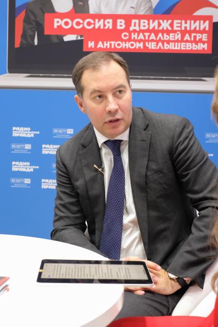 Санкт-Петербург. Председатель правления АО `МСП Банк` Дмитрий Голованов на XXIII Петербургском международном экономическом форуме.