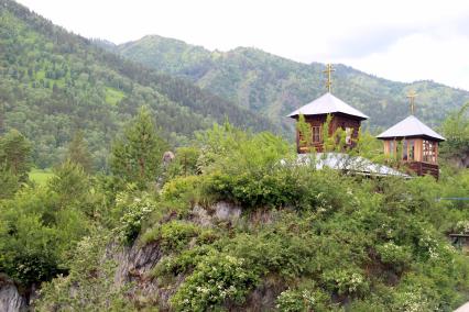 Горный Алтай, остров Патмос. Вид на  храм Иоана Богослова на острове  Патмос.