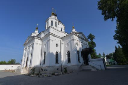 Московская область.  Вид на храм Христа Спасителя  Николо-Берлюковского  мужского монастыря.