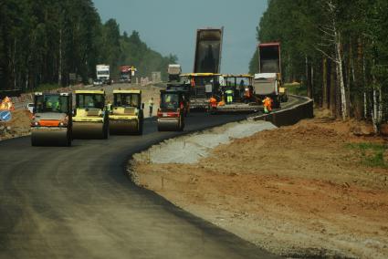 Екатеринбург. Ремонт дороги на трассе М-5 Екатеринбург - Челябинск