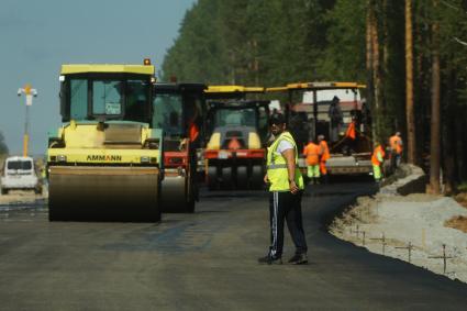 Екатеринбург. Ремонт дороги на трассе М-5 Екатеринбург - Челябинск