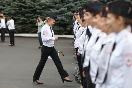 Ставрополь. На торжественной церемонии выпуска лейтенантов полиции в ставропольском филиале Краснодарского университета МВД России.