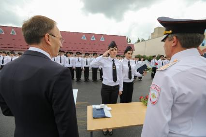 Ставрополь. На торжественной церемонии выпуска лейтенантов полиции в ставропольском филиале Краснодарского университета МВД России.