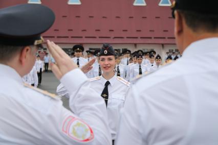 Ставрополь. На торжественной церемонии выпуска лейтенантов полиции в ставропольском филиале Краснодарского университета МВД России.