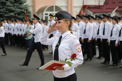 Ставрополь. На торжественной церемонии выпуска лейтенантов полиции в ставропольском филиале Краснодарского университета МВД России.