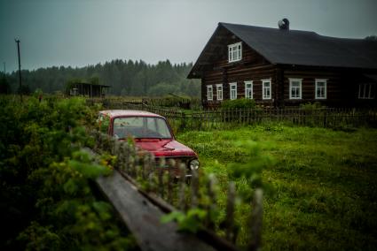 Архангельская область, деревня Монастырка. Деревенский вид .