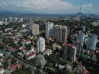 Сочи. Вид на город с высоты птичьего полета.