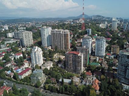 Сочи. Вид на город с высоты птичьего полета.