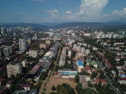 Сочи. Вид на город с высоты птичьего полета.