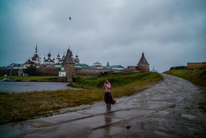 Соловки, Соловецкий монастырь.  Вид на Спасо-Преображенский Соловецкий монастырь.