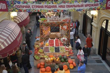 Москва.  Посетители на ежегодной выставке достижений сельского хозяйства в ГУМе.