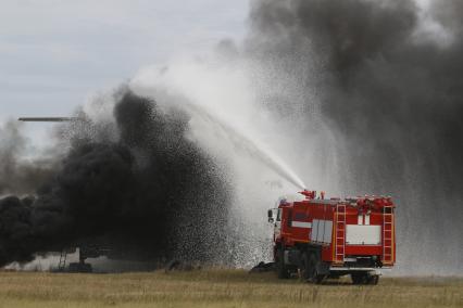 Барнаул. Учения МЧС по ликвидации чрезвычайной ситуации в аэропорту.