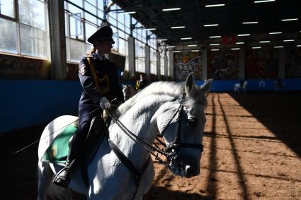 Москва. Показательные выступления сотрудников конной полиции.