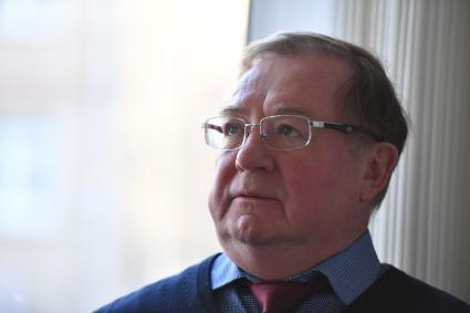 Москва. Президент книжного Союза РФ Сергей Степашин в редакции `Комсомольская правда`.