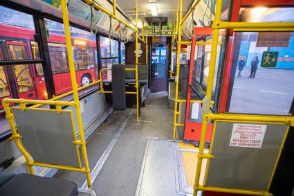 Казань.  Минские автобусы МАЗ на автотранспортном предприятии Казани.