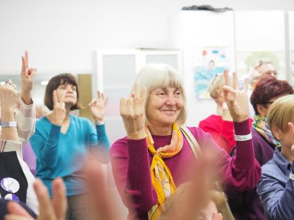 Москва.  Люди пенсионного возраста во время проведения фестиваля  `Young Old: новые старшие`.