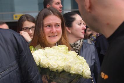 Москва, аэропорт Шереметьево. Встреча  Марии Бутиной, освобожденной из тюрьмы США, в аэропорту Шереметьева имени А.С.Пушкина.