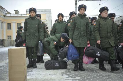 Екатеринбург. Отправка призывников в армию.