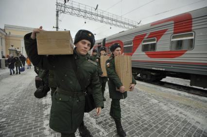 Екатеринбург. Отправка призывников в армию.